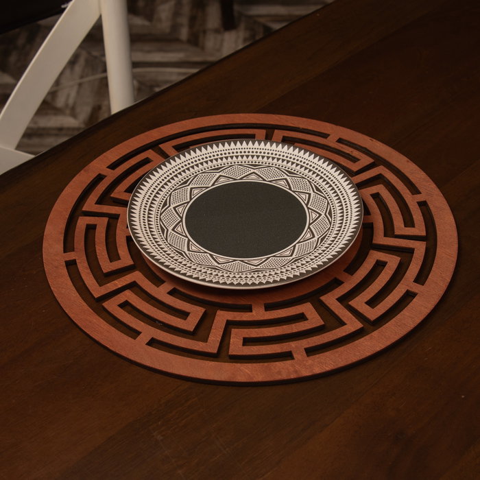 Hermia Labyrinth - Rose Juego de Salvamanteles de Madera Rosa (6 piezas)
